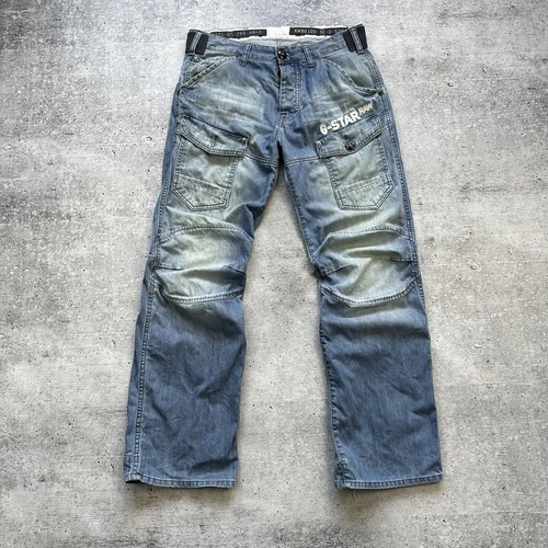 G Star Raw Vintage Denim Pants Double Knee Jeans Y2K Flared Baggy Japan Style 32
