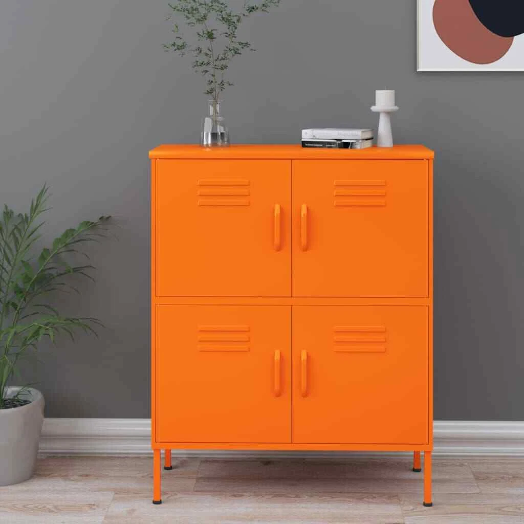 Storage Cabinet Orange 80x35x101.5 cm Steel Organiser