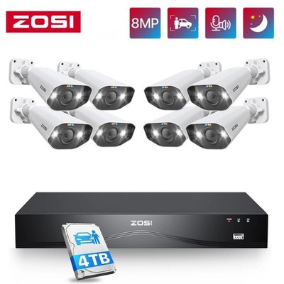 ZOSI H265+16CH 4K NVR PoE Außen Überwachungskamera Set Farbe Nachtsicht 4TB HDD