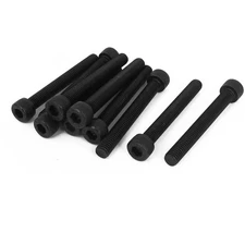 M8 x 65mm 12.9 Alloy Steel Machine Bolt Hex Socket Head Cap Screws Black 10pcs