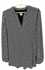 NEW ANNE KLEIN Womens Polyester Blouse Long S...