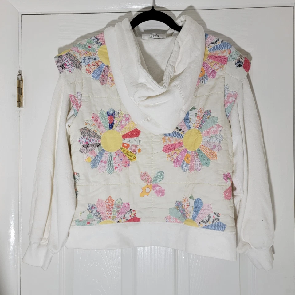 Sea NY Нью-Йорк липа лоскутное одеяло стеганая толстовка с капюшоном только размер XS - Изображение 3 из 4