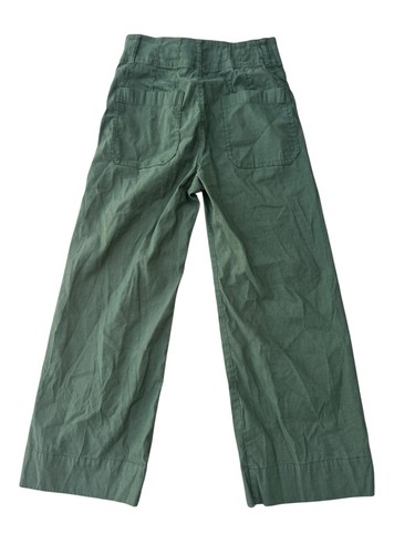 Maeve Anthropologie Women's Size 25 Green The Colette Pants Linen Blend Wide Leg - Picture 5 of 9
