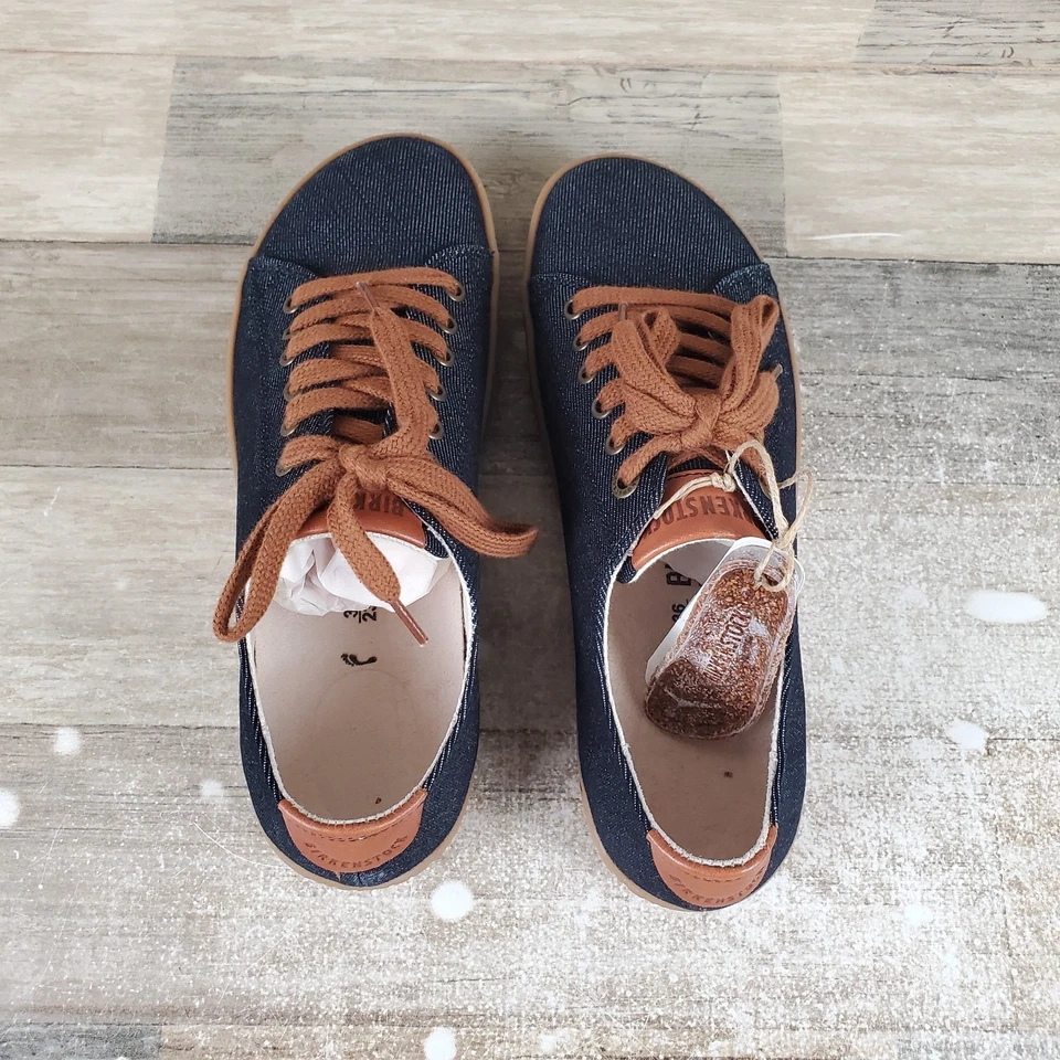 Zapatos Birkenstock Arran para mujer talla 5 azul denim estrecho de cuero punta redonda con cordones Foto 4 de 4