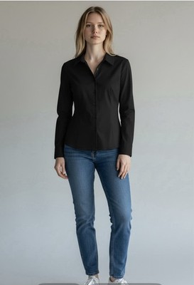Express Black Long Sleeve Shirt Fitted Shirt  Sz 10