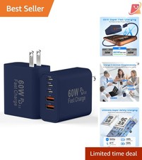 USB C Charger Blocks 60W Multiport Fast Charging Wall Adapter for Phone Tablet