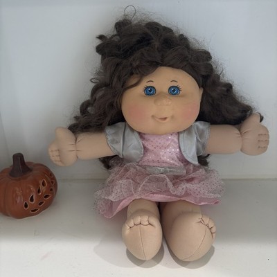 Cabbage Patch Kids Brown Curly Hair Blue Eyed Doll 2012