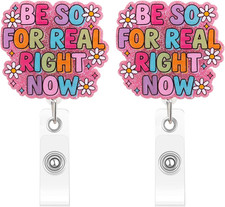 2Pcs Cute and Funny Nurse Badge Reel Retractable Nursing Badge Reel, BE so for R