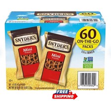 Snyder's Mini Pretzel Snacks 60 Count 1.5oz Bulk Pretzel Variety