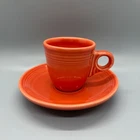 Fiesta Ring-Handled Demitasse Cup and Saucer Set in Persimmon | Fiestaware Demi
