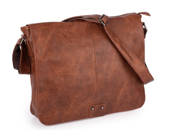Herren UmhäNgetasche Schultertasche A4 ReißVerschluss Klappe Kunstleder Braun-image
