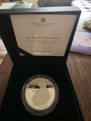 2022 Royal Tudor Beasts Seymour Panther 1oz Silver Proof OGP COA £2 