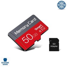 50GB U3 Micro SD Card with SD Adapter Ultra Fast, Water Shockproof