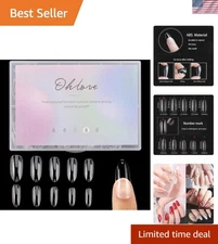 500Pcs Clear Acrylic Oval Nail Tips - Full Cover in 10 Sizes for All Occasions