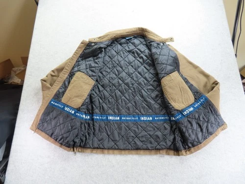 Indian Motorcycle Burt 2 Jacket Mens Small Brown Canvas Quilted Full Zip Riding image 8