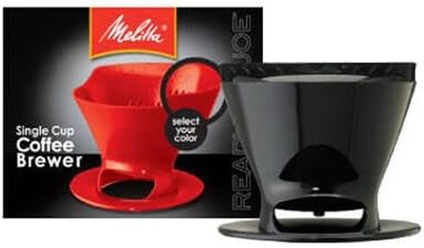 Filter Coffee Maker, Single Cup Pour-Over Brewer, Black, 1 C