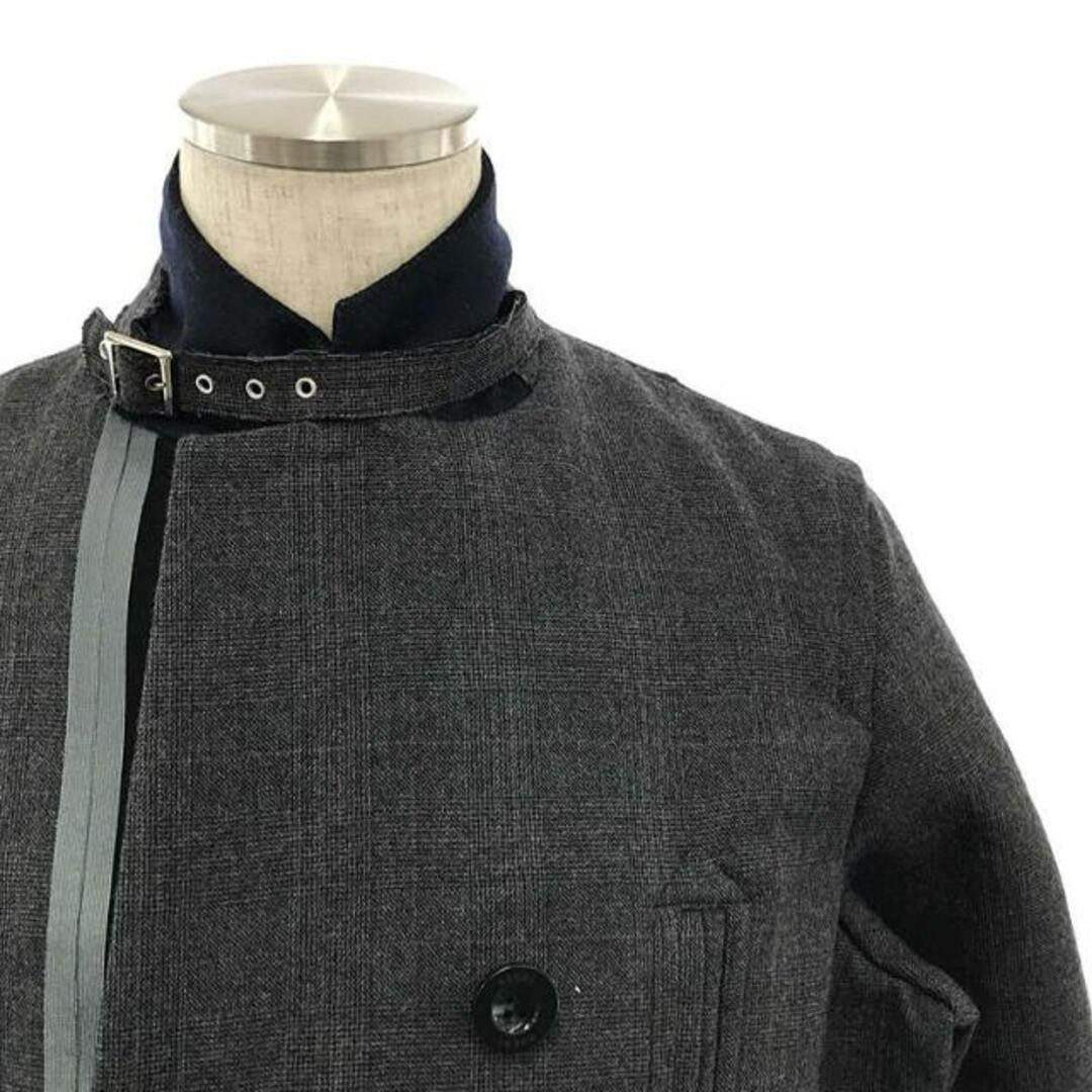 Sacai Sakai 2022 AW CHECK BONDING JACKET Cut Off 1 Gray Mens Sacai Sakai 2022 AW CHECK BONDING JACKET Cut Off 1 Gray Mens