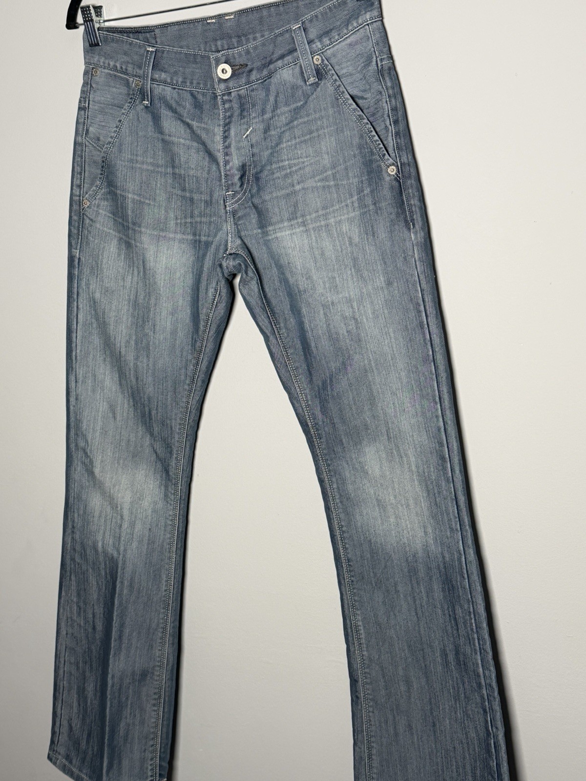 Levi’s 527 Mens W30 L30 Blue Grey Bootcut Jeans Y2K Zip Pockets Utility image 3