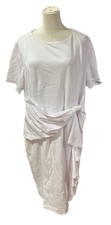 Hanna Nikole White Dress Women’s 50’s Vintage Ruffle Work 18w Cocktail Knee