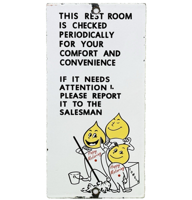 #ad #ad VINTAGE ESSO REST ROOM PORCELAIN SIGN GAS STATION CLEANING MOTOR OIL PUMP PLATE $116.27