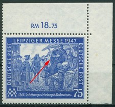 Alliierte Besetzung 1947 Leipziger Messe mit Plattenfehler 966 VII postfrisch