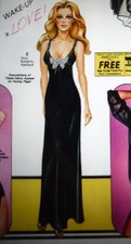 VTG 70's FREDERICKS of HOLLYWOOD Lingerie Maxi Gown Butterfly Applique Union S/M