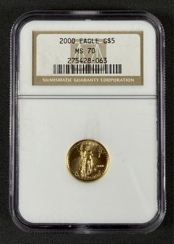 2000 $5 Gold American Eagle NGC MS70 – 1/10 oz Gold – Perfect Grade