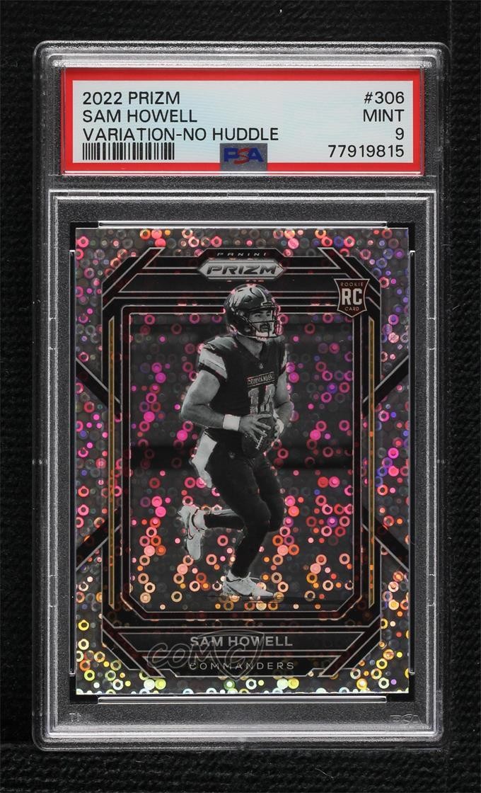 2022 Panini Prizm Variation No Huddle Sam Howell #306 PSA 9 MINT Rookie RC 14do