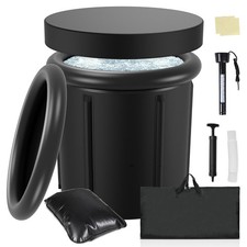 Eisbad Eistonne 80cm 390L Eisfass mit Abdeckung Faltbare Ice Bath Badewanne