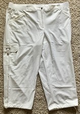 Zenergy by Chico s Neema Dylan Cargo Crop Pants - Optic White Size 3 - NWT