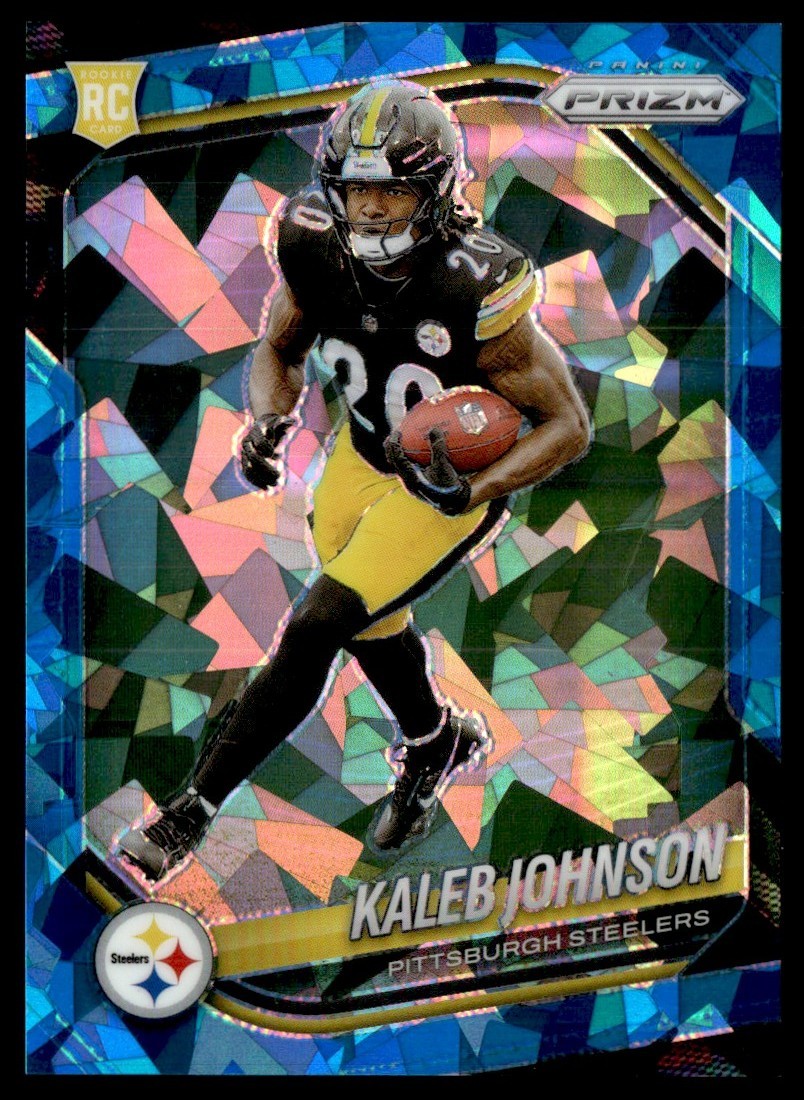 2025 Panini Prizm Blue Ice Kaleb Johnson RC 08/99 #375