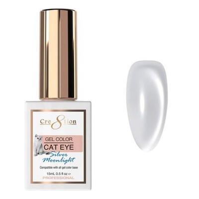 Cre8tion Soak Off Gel Polish Cat Eye 0.5 Oz - Silver Moon Light