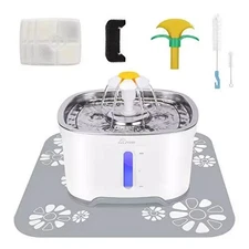 Cat Water Fountain Stainless Steel 2.5L Automatic Fountain Intelligent Pump LED