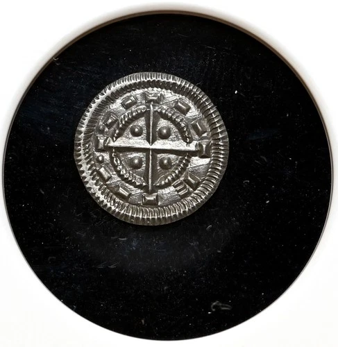 MEDIEVAL HUNGARY. Bela II, 1131-1141. Silver Denar, Cross, NGC MS61