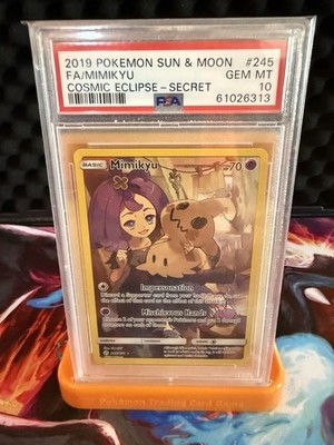 2019 POKEMON SUN & MOON COSMIC ECLIPSE SECRET #245 FULL ART/MIMIKYU PSA 10