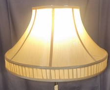 Large Silk Bell Shaped Lampshade In Champagne 50cm Diameter Vintage 