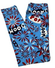 LuLaRoe Leggings OS One Size Patriotic FIREWORKS July BOOM POP America USA Soft