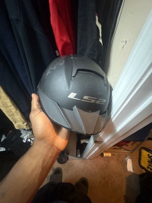 LS2 Rebellion 1812 Flag Graphic Motorcycle Half Helmet - Matte Black, Size XL