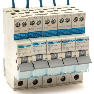 Hager RCBO Typ-A | 6A 10A 16A 20A 32A SPN 30mA 6kA B-Kurve ADA 306 316 320 332