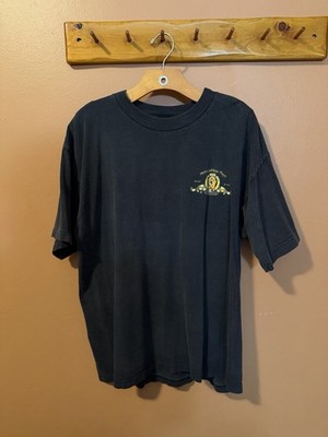 Vintage MGM Metro Goldwyn Mayer Lion Logo T-Shirt XL Black Alstyle Graphic Tee