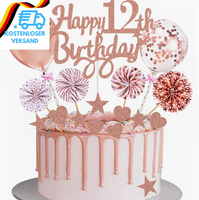 Tortendeko 12. Geburtstag MäDchen Happy 12Th Birthday Cake Topper RoséGold Kuche