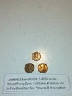 Lot #896 3 Beautiful Lincoln Wheats 1912-P 1912-D 1912-S VG-F-VF See Pictures