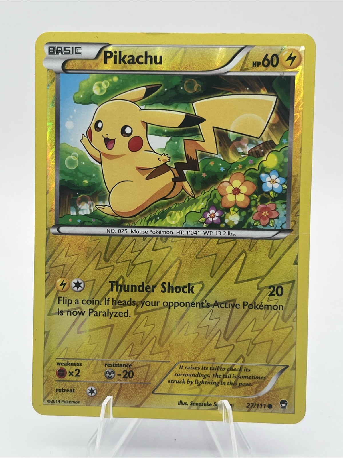 Pikachu 27/111 XY-Furious Fists Reverse Holo 2014 Pokemon Card LP Vintage Rare