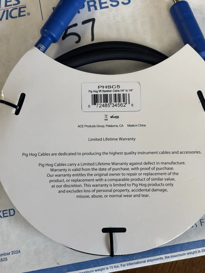 Pig Hog Speaker Cable 14 Gauge Wire 1/4 in. to 1/4 in. 5 ft. - Image 3 of 3