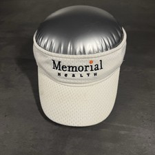 Memorial Health Hospital Visor Hat White Mesh Vintage Black Orange Tennis Golf