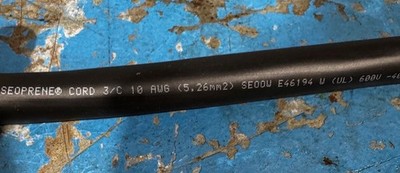 10/3 SEOOW Southwire Seoprene Portable Power Cord 600V 10 AWG 3 Wire Outdoor