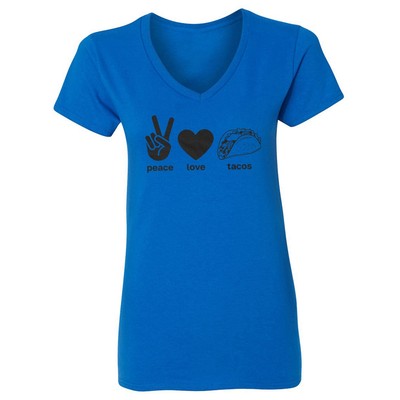 Peace, Love and Tacos - Cinco De Mayo Fiesta Ladies' V-Neck Tshirt