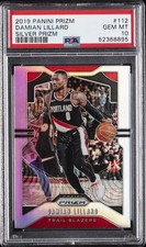 2019 PANINI PRIZM SILVER PRIZM #112 DAMIAN LILLARD PSA 10