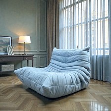 Sofa settee  one seater light Blue Velvet Ligne Roset Togo