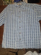 Tommy Bahama Light Blue Plaid Men's Shirt Size XL - 100 SILK